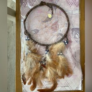 Dreamcatcher blue and white beads